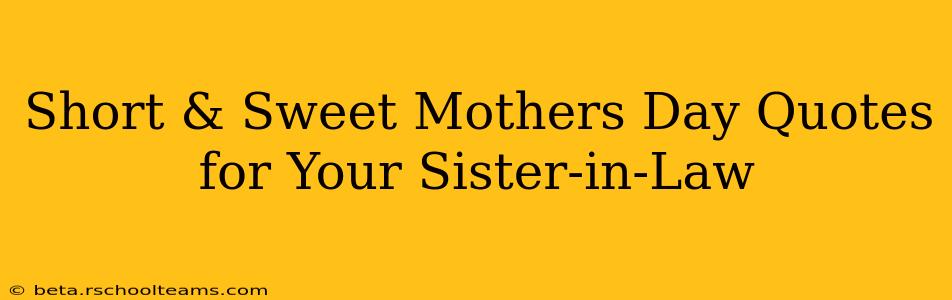 Short & Sweet Mothers Day Quotes for Your Sister-in-Law