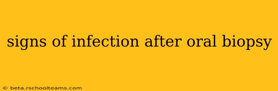 signs of infection after oral biopsy