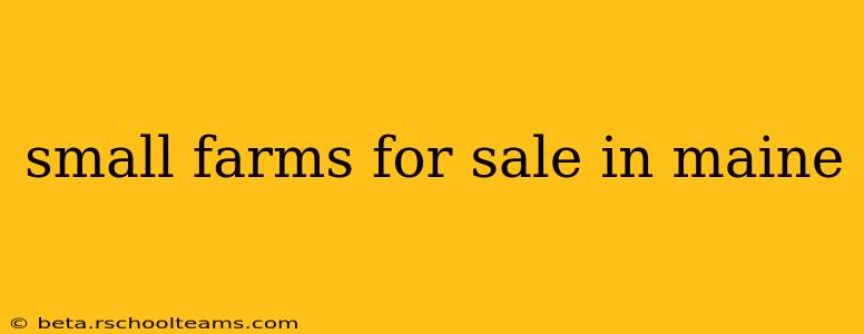 small farms for sale in maine