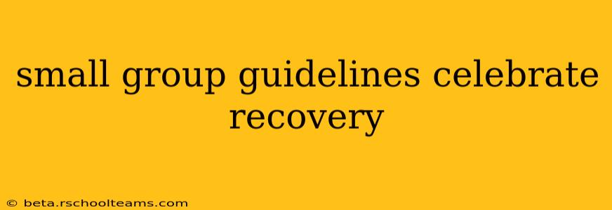 small group guidelines celebrate recovery