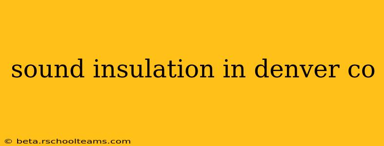 sound insulation in denver co