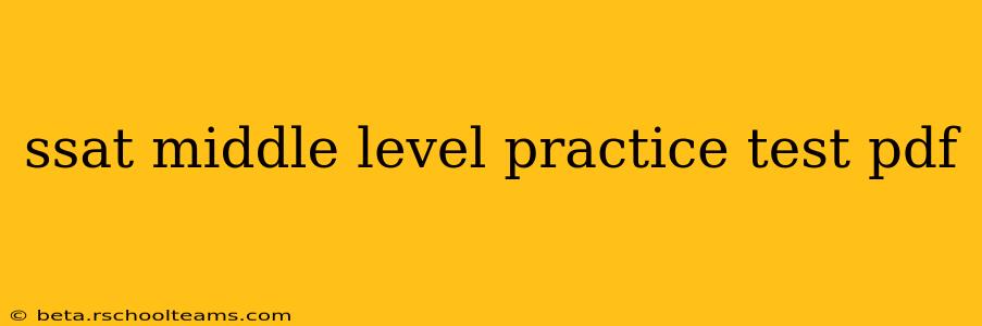 ssat middle level practice test pdf