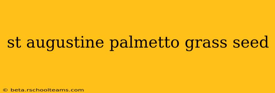 st augustine palmetto grass seed