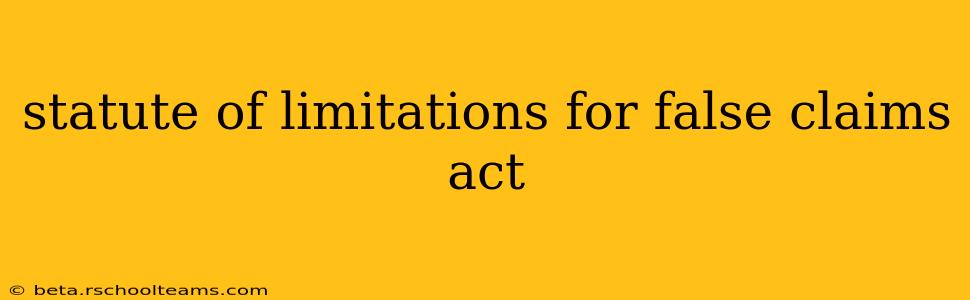 statute of limitations for false claims act