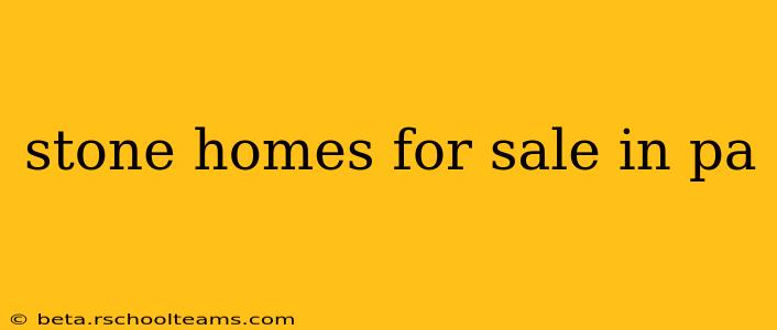 stone homes for sale in pa
