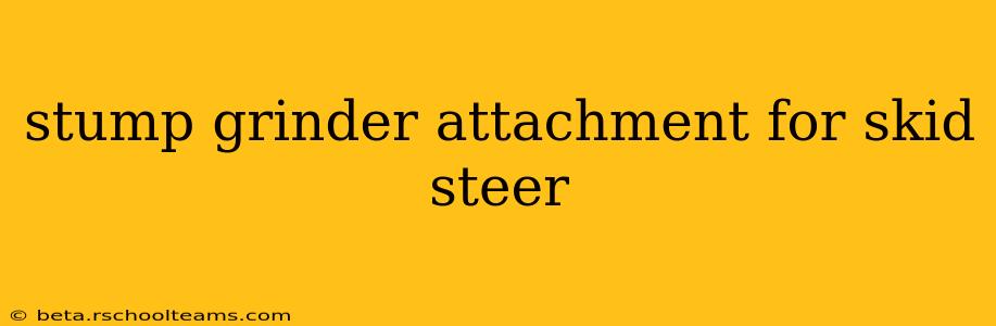 stump grinder attachment for skid steer