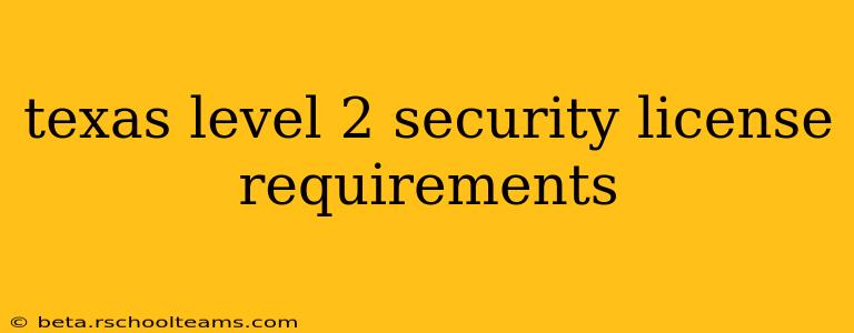 texas level 2 security license requirements