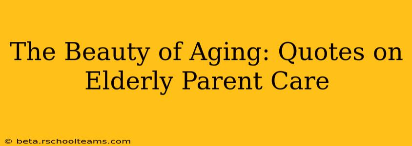 The Beauty of Aging: Quotes on Elderly Parent Care