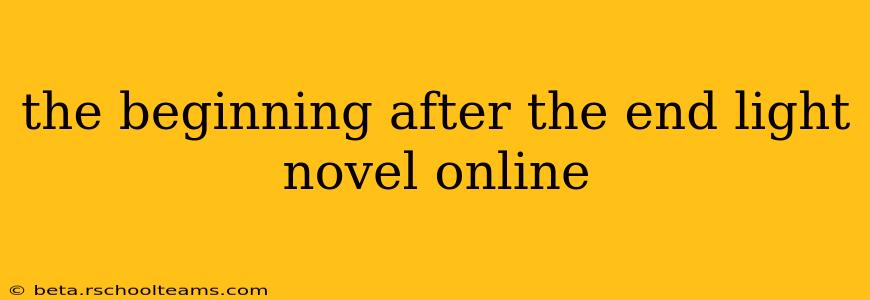 the beginning after the end light novel online