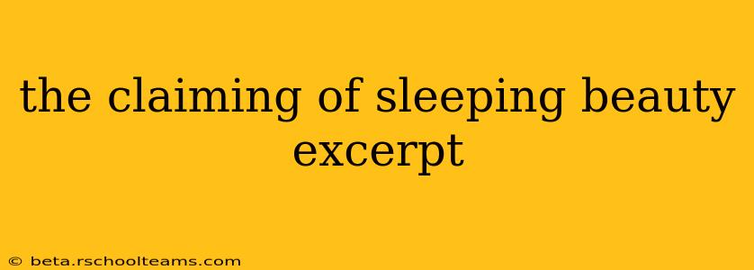 the claiming of sleeping beauty excerpt