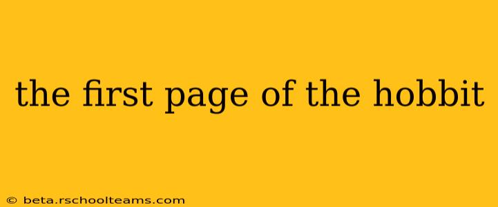 the first page of the hobbit
