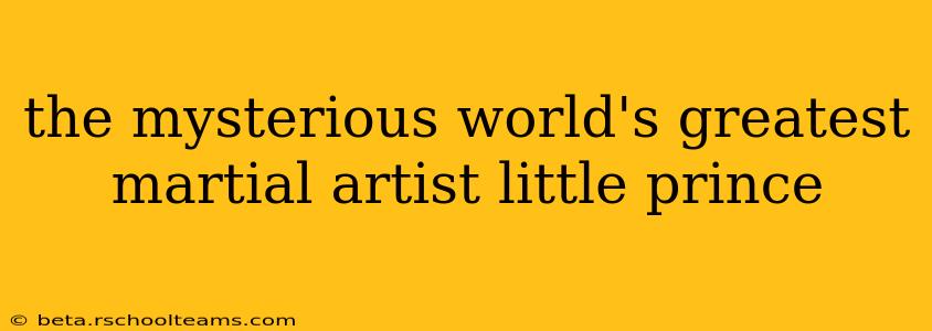the mysterious world's greatest martial artist little prince