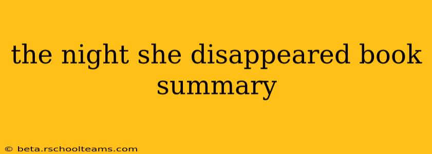 the night she disappeared book summary