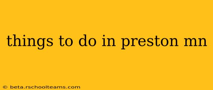 things to do in preston mn