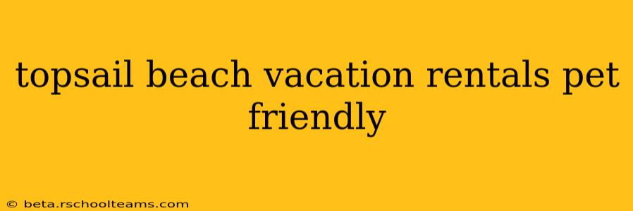 topsail beach vacation rentals pet friendly