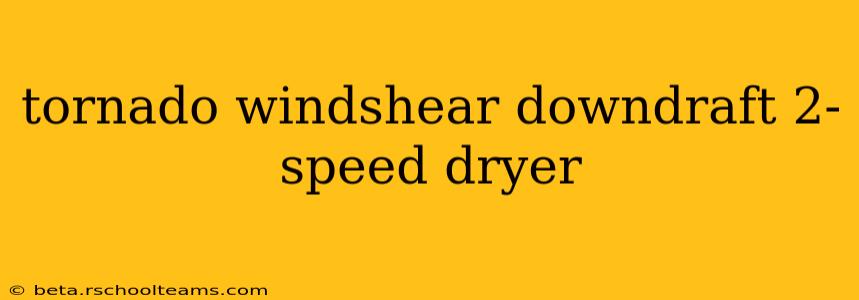 tornado windshear downdraft 2-speed dryer