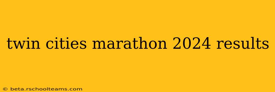 twin cities marathon 2024 results