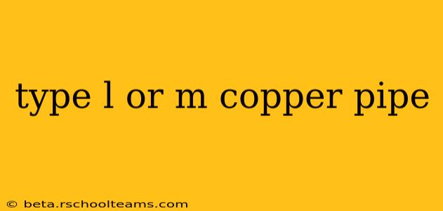 type l or m copper pipe