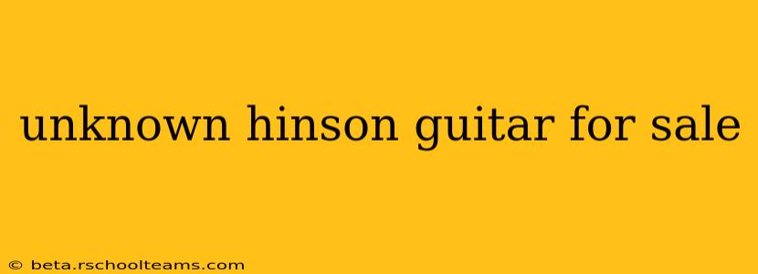 unknown hinson guitar for sale