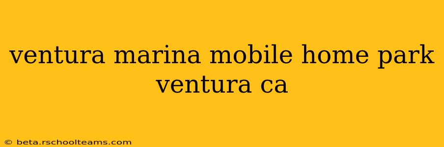 ventura marina mobile home park ventura ca