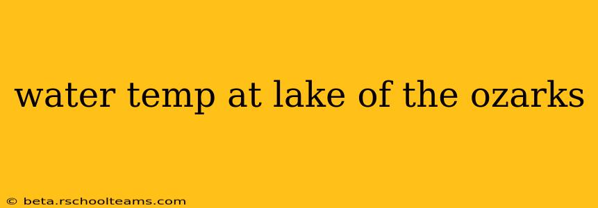 water temp at lake of the ozarks