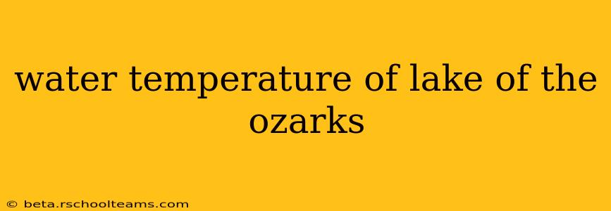 water temperature of lake of the ozarks