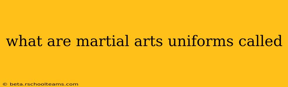 what are martial arts uniforms called
