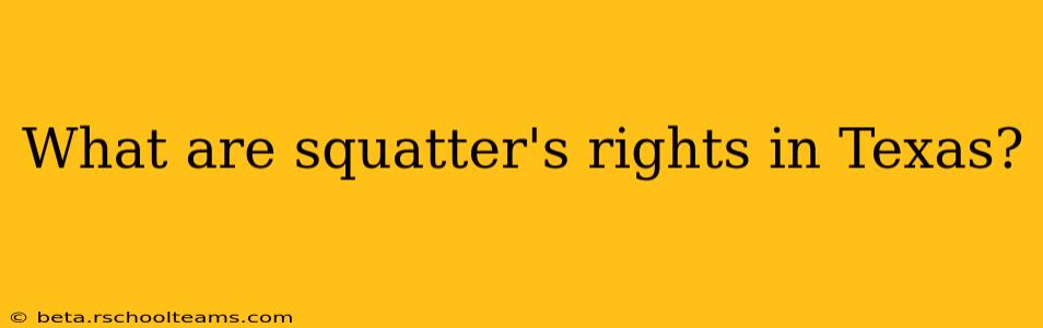 What are squatter's rights in Texas?