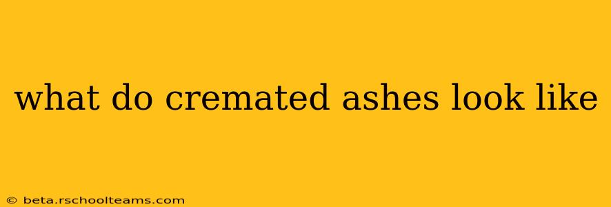 what do cremated ashes look like