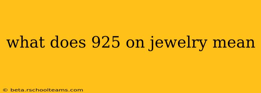 what does 925 on jewelry mean