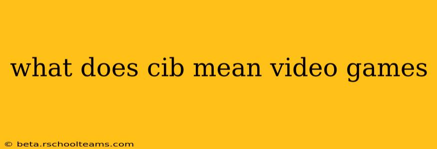 what does cib mean video games