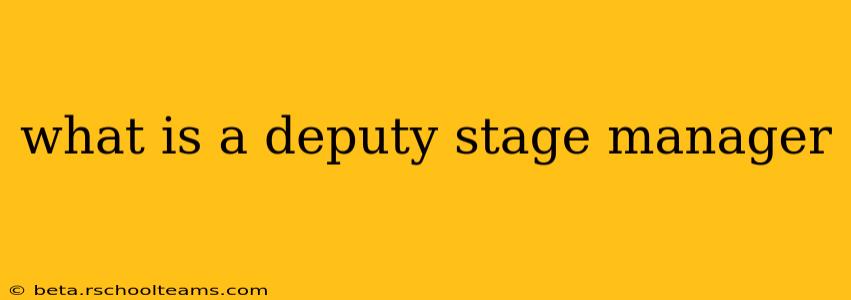 what is a deputy stage manager