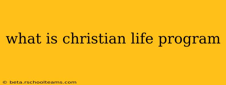 what is christian life program