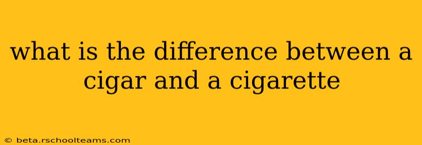 what is the difference between a cigar and a cigarette