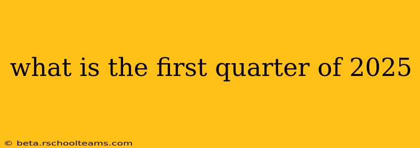 what is the first quarter of 2025