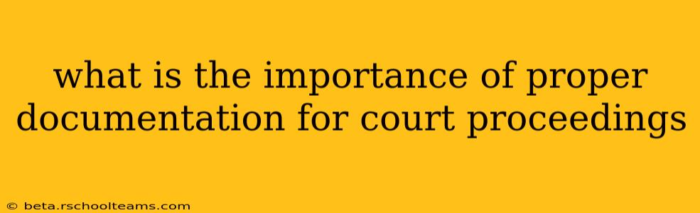 what is the importance of proper documentation for court proceedings