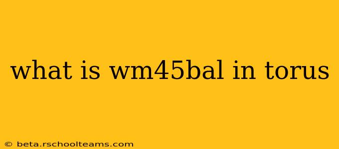 what is wm45bal in torus