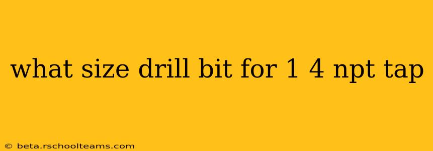 what size drill bit for 1 4 npt tap