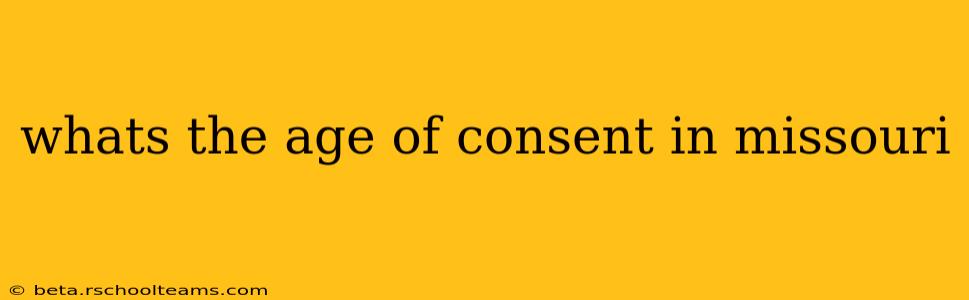 whats the age of consent in missouri