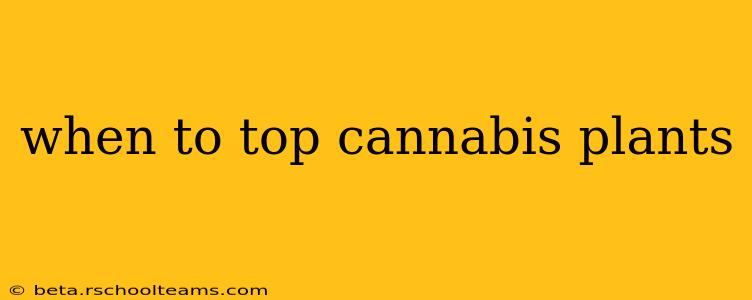 when to top cannabis plants