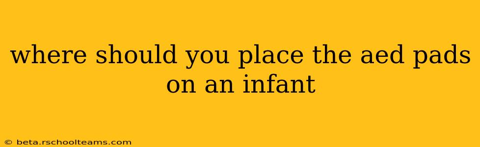 where should you place the aed pads on an infant