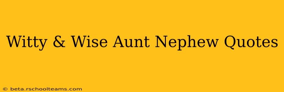 Witty & Wise Aunt Nephew Quotes