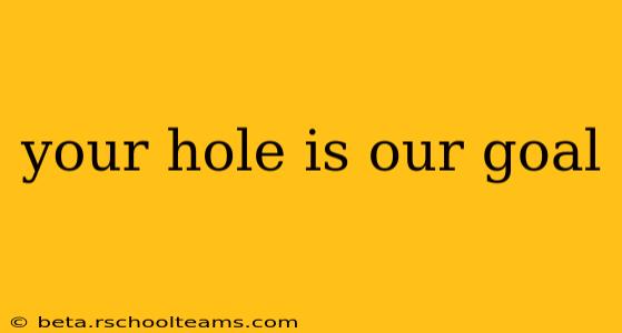 your hole is our goal