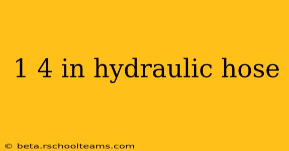 1 4 in hydraulic hose