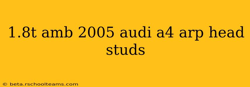 1.8t amb 2005 audi a4 arp head studs