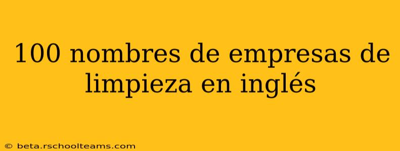 100 nombres de empresas de limpieza en inglés