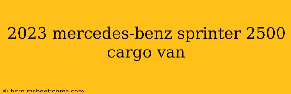 2023 mercedes-benz sprinter 2500 cargo van