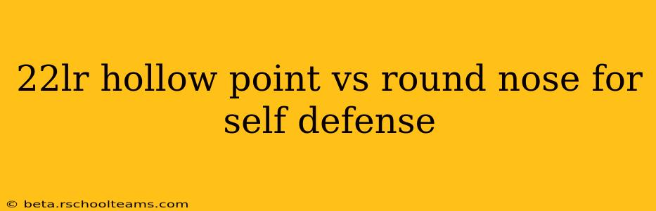 22lr hollow point vs round nose for self defense