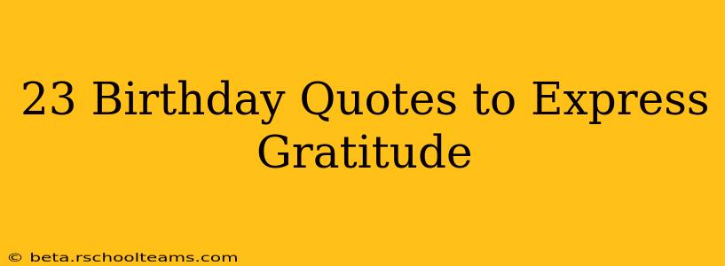 23 Birthday Quotes to Express Gratitude