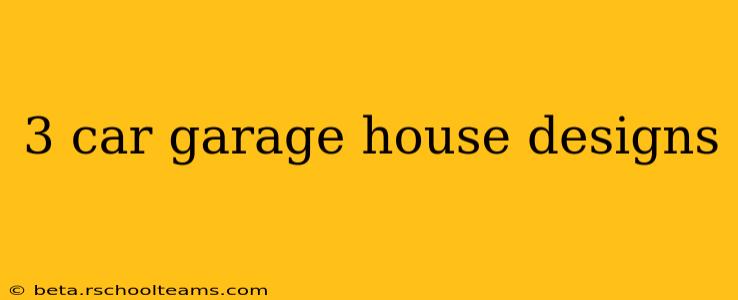 3 car garage house designs